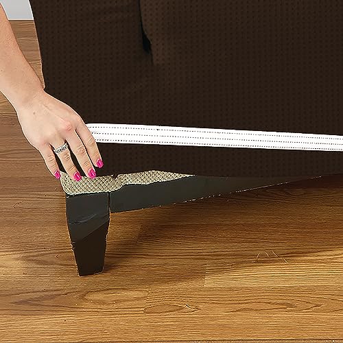 Home Details Stretch Furniture Protector Slipcover, Good for Dog Hair and Spills, Machine Washable, Love Seat, Brown
