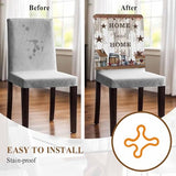 Sweet Home Country Star Dining Chair Cover Set of 4,Removable Chair Back Covers Retro Farm Gray Brown Wood Grain Washable Kitchen Chairs Slipcover for Home Dining Room Office Hotel
