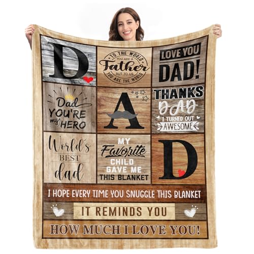 Gifts for Dad from Daughter Son - Fathers Day Dad Gifts for Birthday Valentines Day Christmas - Fathers Gift Ideas - 60"x50" Soft Flannel Blanket Gifts for Him Anniversary