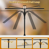 LED Desk Lamp for Office Dorm Home - Eye Caring Desk Light with Timer, Remote Control 24W Brightest Dual Screen Computer Monitor Gooseneck Dimmable Table lamp with Anti-Glare Cover Clamp