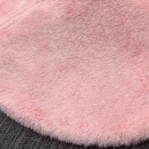 Pink Plush Christmas Tree Skirt 30 Inches Faux Fur Xmas Tree Skirt Base Cover Mat with Shiny Streamers for Christmas Tree Holiday Home Party Decorations - 78cm