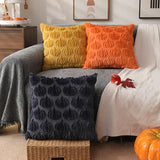 DFXSZ Fall Pillow Covers 18x18 2Pcs Navy Blue Pumpkin Fall Decorations