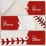 Baseball Rug Round 36 Inch – Soft Microfiber Sports Carpet with Non-Slip TPR Backing, Baseball Decor for Boys Room, Kids Room, Playroom & Gift for Baseball Lovers
