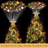 Wninbu Christmas Tree Topper Star Lighted with 6 Projection Modes,Christmas Star Tree Topper Projector Built-in LED Rotating Lights,3D Glitter Dynamic Projector Party Christmas Decorations (Gold)