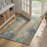 LIVEBOX Easy Jute 28''x43'' Front Porch Rug, Outdoor Non Slip Washable Kitchen Rug Modern Coastal Animal Area Rugs Floor Hello Welcome Door Mat Carpet for Entryway Porch Doorway(Blue 28''x43'')