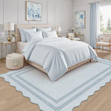 Area Rugs 5x7 Living Room Washable Modern Rug, Vintage Blue Soft Non Slip Rugs Stain Resistant Indoor Carpet for Bedroom Dining Room Nursery Home Office