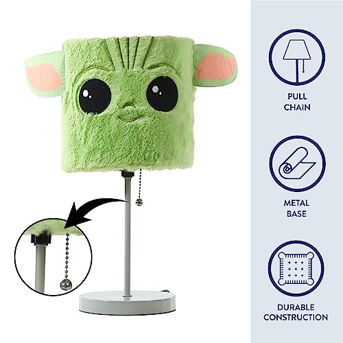 Star Wars The Mandalorian “The Child” Plush Shade Table Lamp ,Green Kids Bedroom & Playroom Lighting Décor