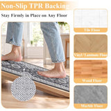 HEBE Boho Kitchen Mats for Floor 24''x120'', Non Slip Washable Runner Rug