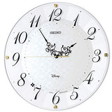 Seiko Clock Character Wall Clock, Adult Disney Mickey Mouse, Minnie Mouse, Radio, White Pearl, Diameter 12.9 x 1.8 inches (327 x 46 mm), FS513W