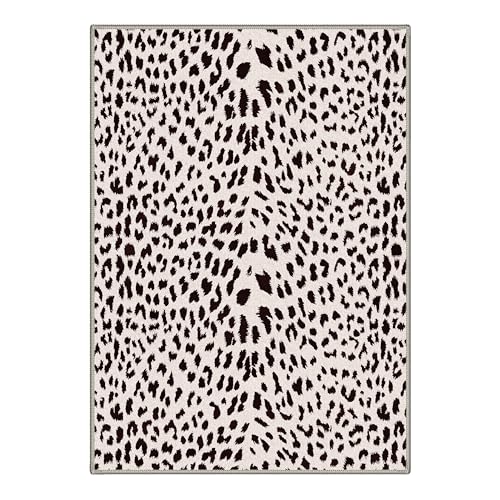Leopard Print Rugs 8x10 Washable Area Carpet for Living Room Bedroom