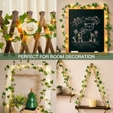 suddus Fake Vines with Lights Battery Operated, 20 LED 6.56FT Ivy Garland Fairy Lights with Timer, Leaf String Lights for Bedroom,Room,Window,Wall,Party,Garden,Wedding Indoor Decor (Warm White)