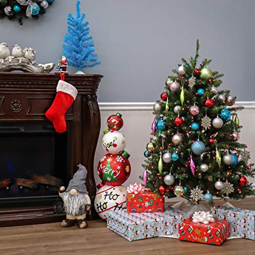 National Tree Company 4.5 ft Pre-Lit Dunhill Fir Artificial Christmas Tree, 450 Multicolor Lights, 763 Tips, Includes Stand, Green
