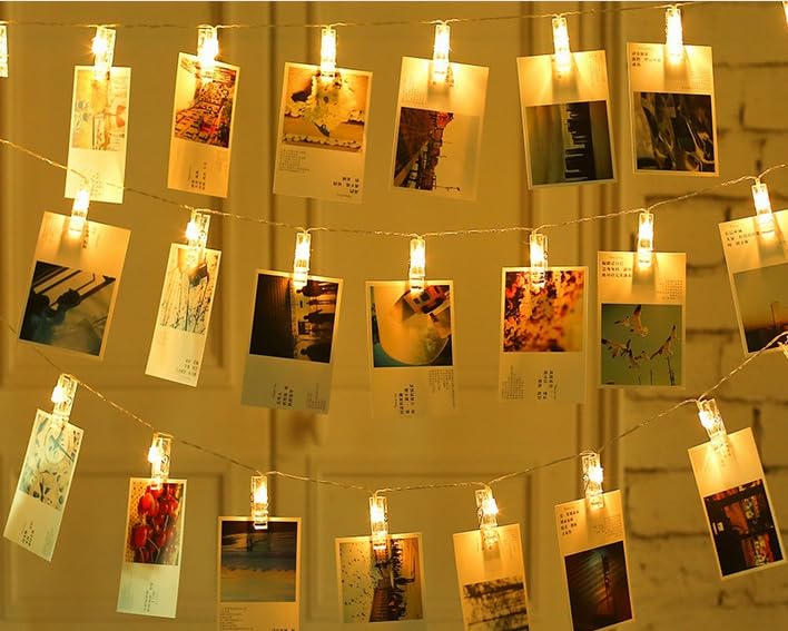 20 LED Photo Clip Starry Lights with Remote LED Fairy Twinkle Lights Home Festival Decor Lights for Christmas Party Halloween Thanksgiving Wedding Valentine's Day