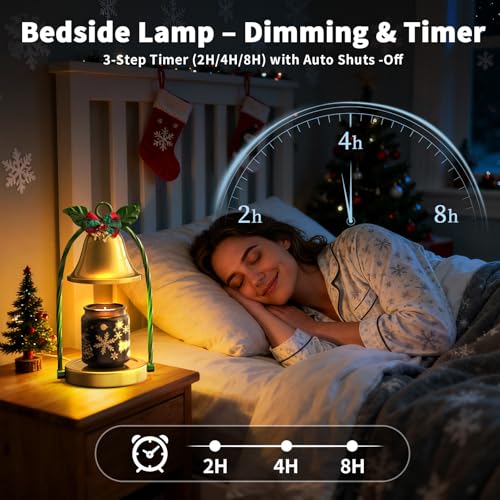 Candle Warmer Lamp with Timer & Dimmable 4-Level Brightness - Adjustable Height,for New Home Bedroom, Gifts for Women (Christmas)