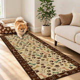 Waterproof 2x6 Runner Rug Non Slip Floor Runners for Dogs, Beige Paws