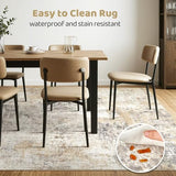 8x10 Area Rugs Living Room: Washable Large Abstract Neutral Modern Soft Rug Stain Resistant Indoor Floor Non-Slip Accent Carpet for Bedroom Nursery Playroom Dining Room Office Dorm Home- Grey Gold