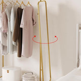 Standing Mirrors Full-Length Mirror Clothes Hanger Integrated rotatable Household Clothes Hanger Floor-Standing Vertical Cloakroom Dressing Mirror(Rose Gold)