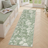 Soalmost Runner Rug 2x6 for Hallway, Washable Runner Rug Non Slip Green