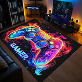 Gaming Rug for Boys Room - Purple Gamer Area Rug for Boys Bedroom Games Themed Kids Room Decor Gaming Carpet Rugs, 59 x 39 Inches