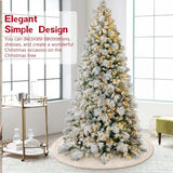 EIMMBD Christmas Tree Skirt, 48 inches Cable Knit Knitted Thick Rustic Christmas Tree Decoration for Xmas Indoor Home Holiday (Cream)