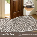 Indoor Door Mat 3x5ft Absorbent Dog Mats for Muddy Paws,Machine Washable Small Living Room Area Rug with Non-Slip Rubber Backing Low-Profile Inside Carpet for Hallway,Entryway,Kitchen(Brown)