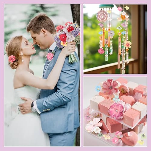 FOIMAS 150pcs Mini Faux Flower for Crafts,Artificial Flower Heads Daisy Peony Flower Decor for Craft Garland Wedding Home Decoration