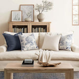 Set of 2 Decorative Floral Pillow Covers 20x20 Inch Navy Blue