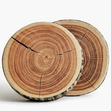 HYSEAS Decorative Round Throw Pillow, 3D Digital Print Comfortable Funny Cute Wood Log Pillow Circle Seating Floor Cushion for Home, Couch, Sofa, Bedroom, Stump, 16 x 2.75 Inch, 2 Pack