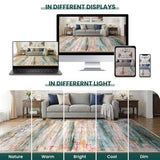 KOZYFLY Modern Rug Runner for Hallway 2x8 Green/Turquoise Kitchen Runner