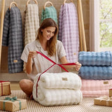 Bedsure 3D Fleece Bubble Blanket for Couch - GentleSoft Cute White Throw Blanket for Sofa Bed Room Decor - Luxury Soft Cozy Cloud Blanket Mothers Gifts for Women, Lightweight, Off White, 50"×60"