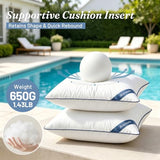 Atarashi 18 x 18 Outdoor Pillow Inserts (Pack of 2)- Waterproof Firm and Fluffy Square Throw Pillows - Decorative Pillow Forms for Couch Sofa Bed Patio Furniture - White