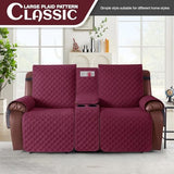 KinCam 100% Waterproof Recliner Loveseat Cover with Console X1, Recliner Couch Covers X1, Recliner Chair Covers X1(Burgundy)