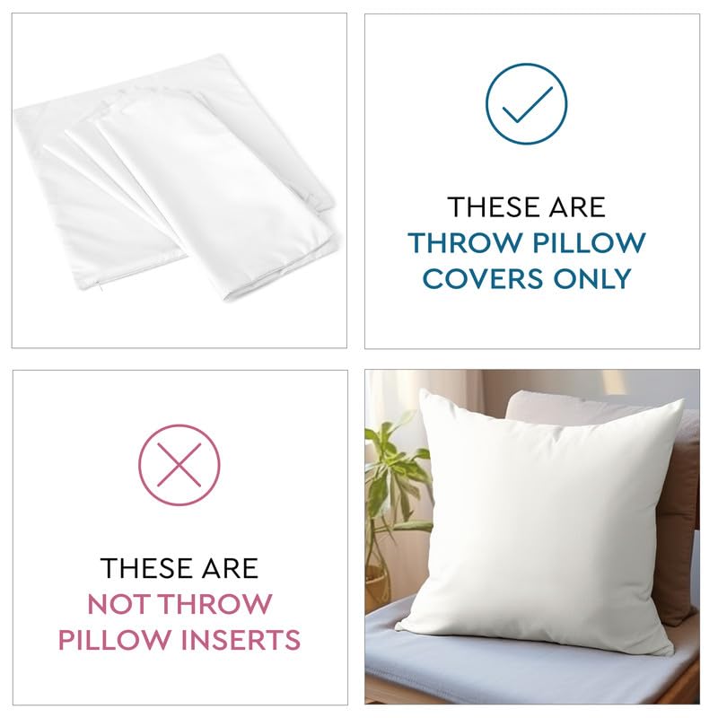 Encasa XO Throw Pillow Covers, Cotton, No Inserts 18"x18"