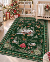 OLANLY 3x4 Christmas Accent Rug, Soft Non Slip Carpet for Entryway Bedside