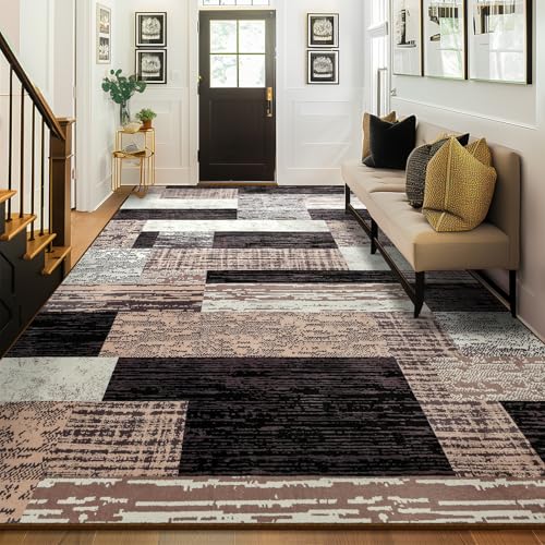 Large Area Rugs, Modern Geometric Patchwork Floor Decor Rockwood Collection