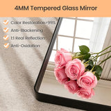 JISOSO Black Bathroom Mirror Wall Mounted Vanity Mirror with Rounded Corner Metal Framed, Tempered Glass, Anti-Rust(Horizontal/Vertical), 22 x 30 Inch