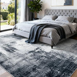 Area Rug 5x7 Living Room Rugs, Modern Abstract Washable Rug,Non-Slip Stain Resistant Carpet for Entryway Bedroom Dining Room Farmhouse Nursery Home Office-Abstract Blue Gray