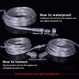 20ft 3000k LED Rope Lights, IP65 Waterproof Connectable 144LED Warm White Rope Lighting, Flexible Plug-in String Lights for Camping Outdoor Indoor Patio Christmas Halloween Party Decoration