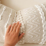 BlissBlush Cream Decorative Lumbar Throw Pillow Cover 14x36 Boho Long Cushion for Bed Neutral Beige White Accent Modern Farmhouse Pillowcase for Bedroom Living Room Couch Sofa Home Décor Cover ONLY
