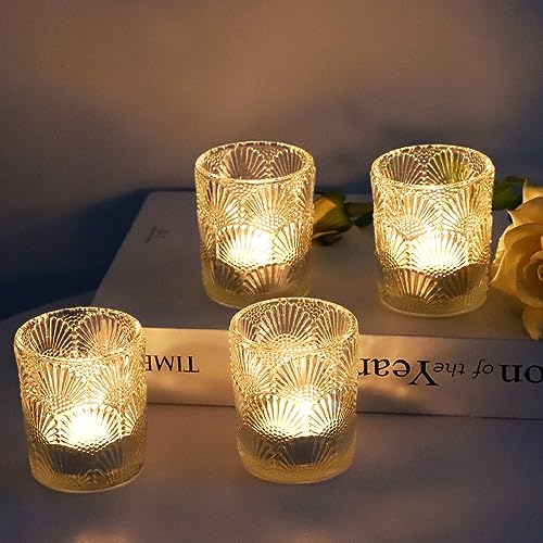 Woho 12pcs Clear Votive Candle Holders, Tealight Candle Holder for Wedding