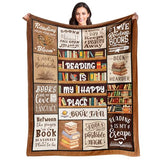 Book Lovers Gifts - Gifts for Book Lovers Women - Gifts for Readers - Reading Blanket - Books Club Librarian Bookworm Bookish Blanket Present for Women - Christmas Graduation - Throw Blanket 50"x60"