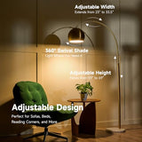 CO-Z 69" Modern Arc Floor Lamp, Gold Standing Light with Adjustable Metal Shade and Marble Base, LED Bulb Included, Contemporary Lighting for Living Room or Sofa