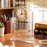 Landical to My Dad Clock Gifts from Daughter Son Acrylic Clock Gift for Father's Day Birthday Present for Dad Father Sign Plaque Meaningful Keepsake Present for Men Idea Home Desk Table Room Decor