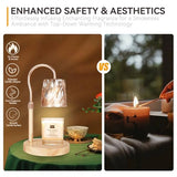 TOACSUCP Candle Warmer Lamp with 3 Bulbs, Adjustable Height Dimmable Candle Warmer with Timer, Compatible with Large Jar Candles, Candle Lamp with Charming Gift Box for Her/Him