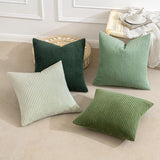MIULEE Soft Corduroy Decorative Throw Pillow Covers Forest Green 20x20