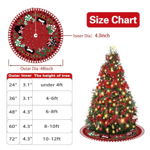 Christmas Tree Skirt 48 Inch Christmas Cartoon Mouse Tree Collar New Year Winter Xmas Tree Decor Christmas Decorations for Home Party