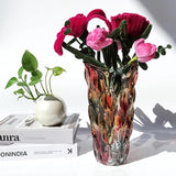 Heavy Flower Glass Vase Thickened 3.5lb 9.5inch Sparkle vase Bohemian Style, for Centerpieces,Kitchen,Office, Wedding,Perfect Home Decor Glass Vase (Purple Light)