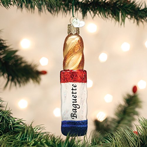 Old World Christmas Baguette Glass Blown Ornament for Christmas Tree, Handcrafted Holiday Decoration, Food Collection