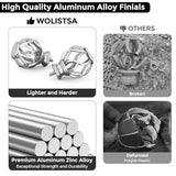 Silver Curtain Rods for Windows 48 to 84 Inch, 1 Inch Adjustable Decorative Window Treatment Rods with Aluminium Twisted Cage Finials, Heavy Duty Metal Farmhouse Drapery Pole, Easy Install