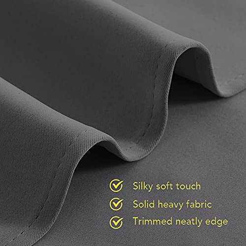NICETOWN Grey Kitchen Blackout Short Curtain Panels for Bedroom, 45 Inch Long Thermal Insulated Grommet Top Blackout Draperies and Drapes (2 Panels, W42 x L45 -Inch, Grey)